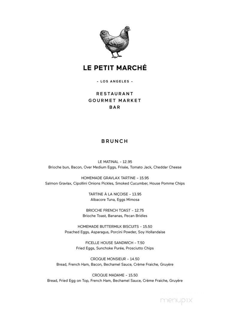 Le Petit Marche - Los Angeles, CA menu_pic