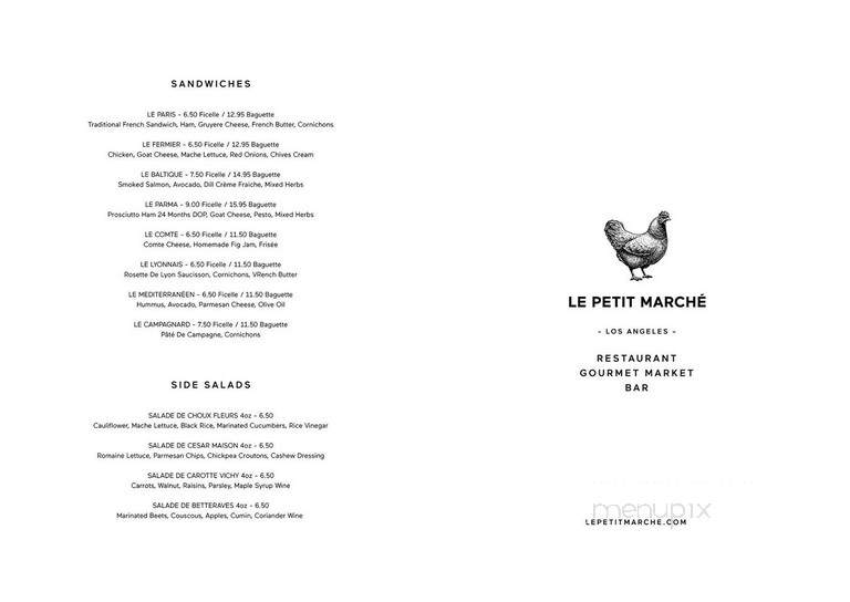 Le Petit Marche - Los Angeles, CA menu_pic