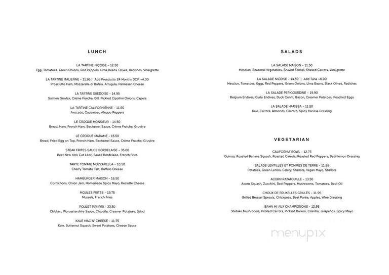 Le Petit Marche - Los Angeles, CA menu_pic