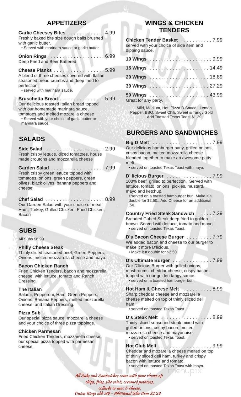 Pizza D' Action - Smiths Station, AL menu_pic