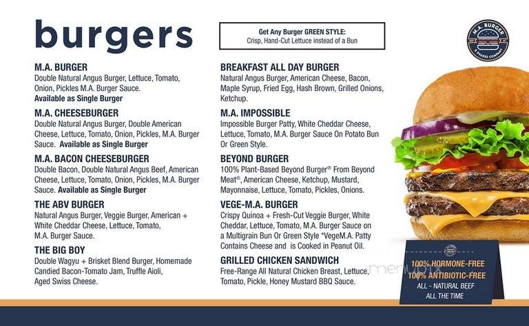 M.A Burger and Shakes - South Elgin, IL menu_pic