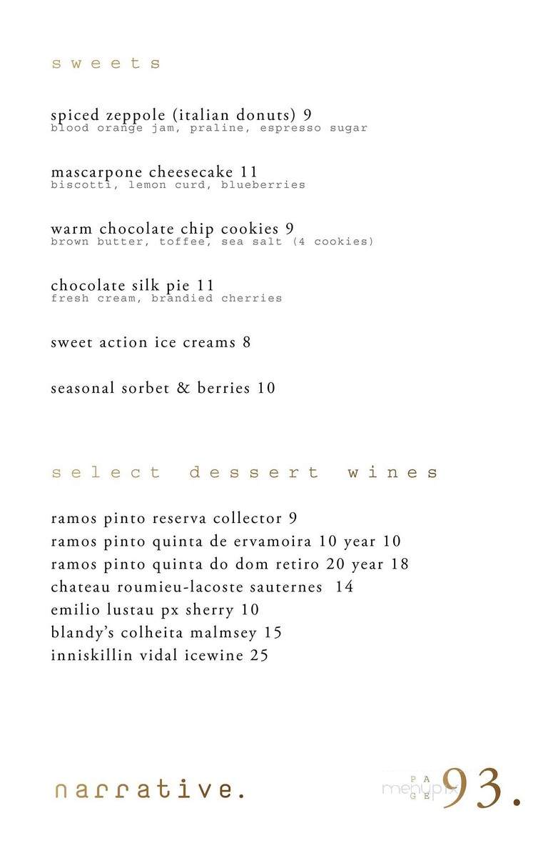 Narrative - Denver, CO menu_pic
