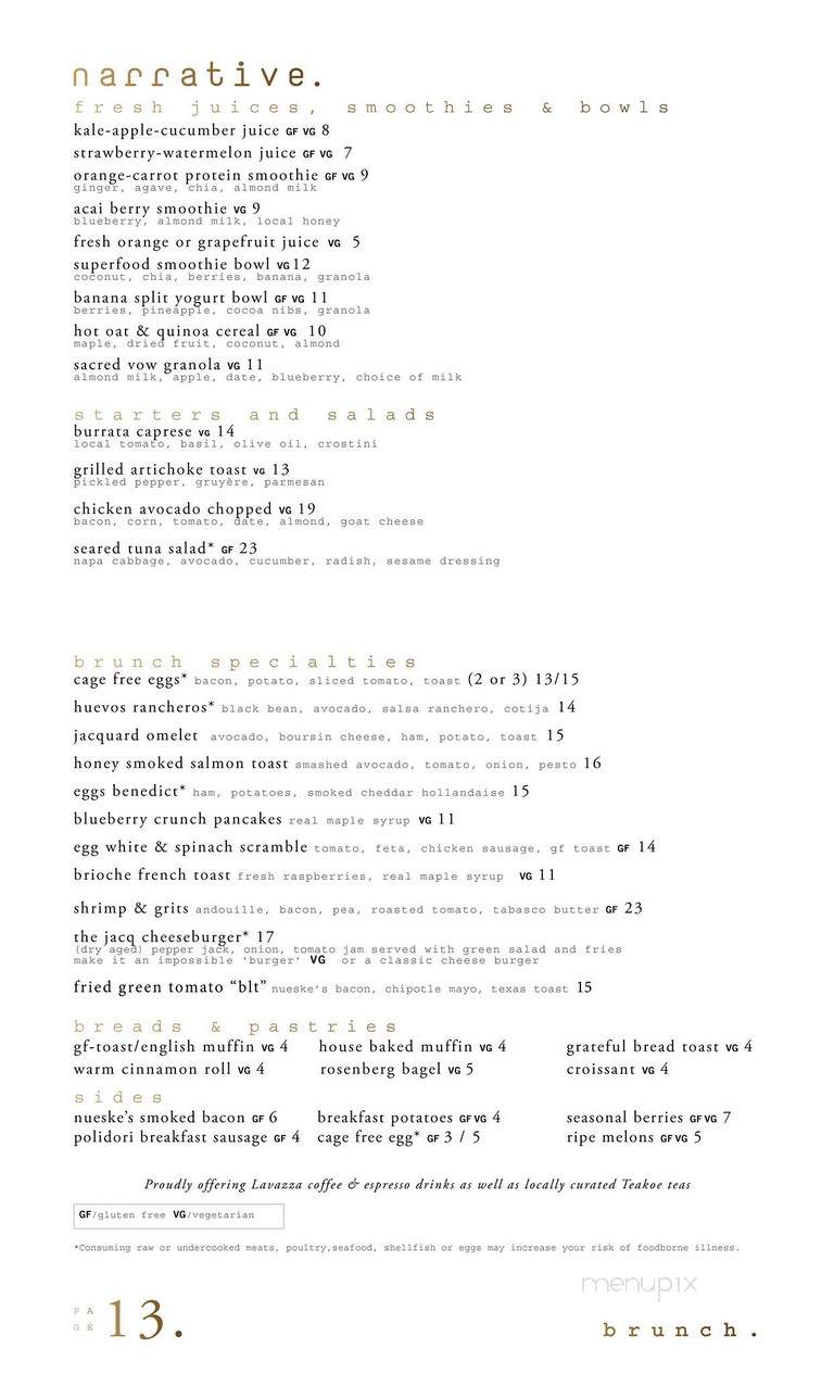 Narrative - Denver, CO menu_pic