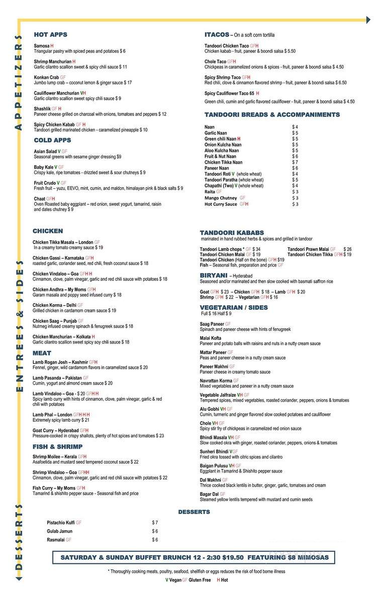 Chef Prasad - New Canaan, CT menu_pic