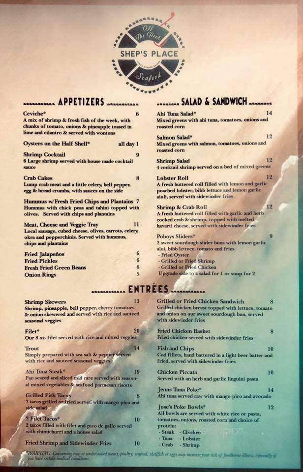 Shep's Place Off the Hook Seafood - Fort Worth, TX menu_pic