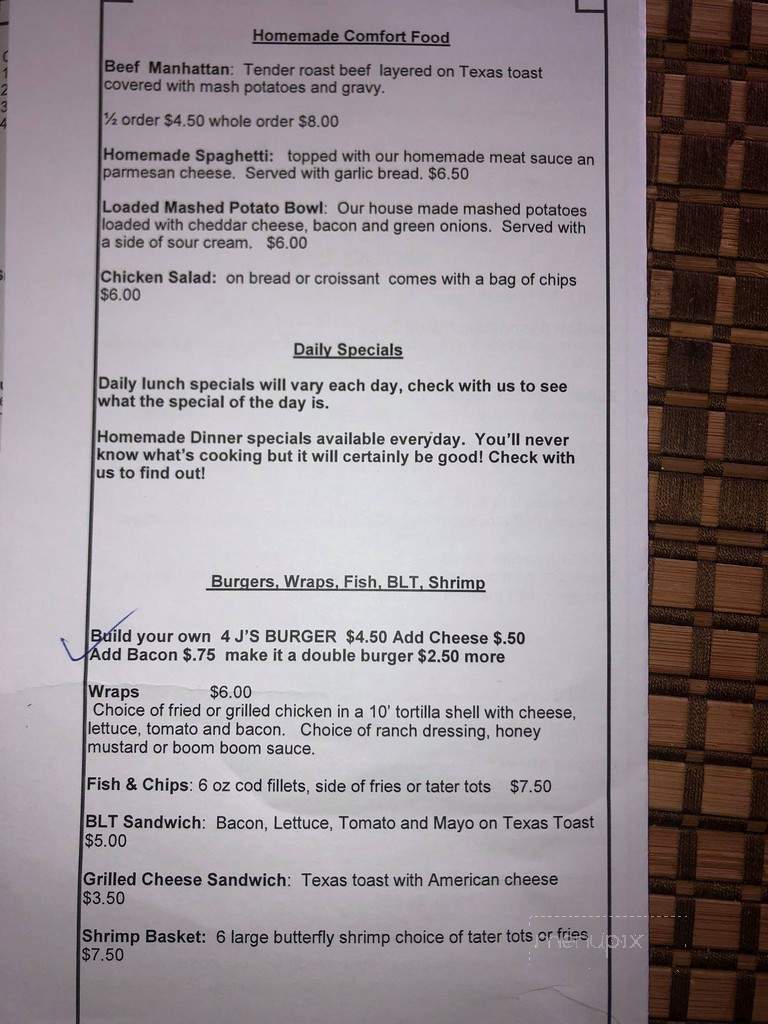 4J's Pizza and Cafe - Camden, OH menu_pic