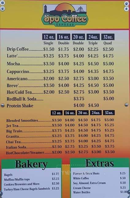 Spocoffee Espress - Spokane, WA menu_pic