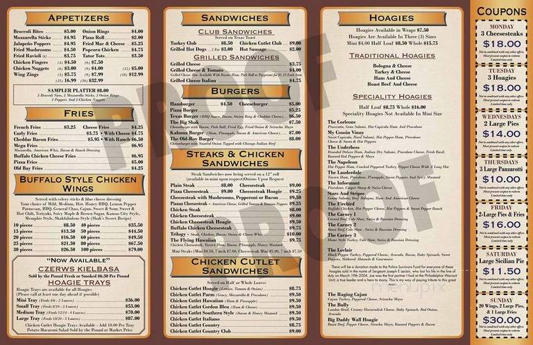 Shaks Olde 2St Deli, Grocery & Pizzeria - Philadelphia, PA menu_pic