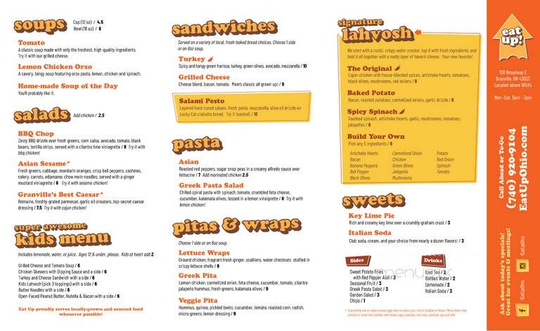 Eat Up - Granville, OH menu_pic