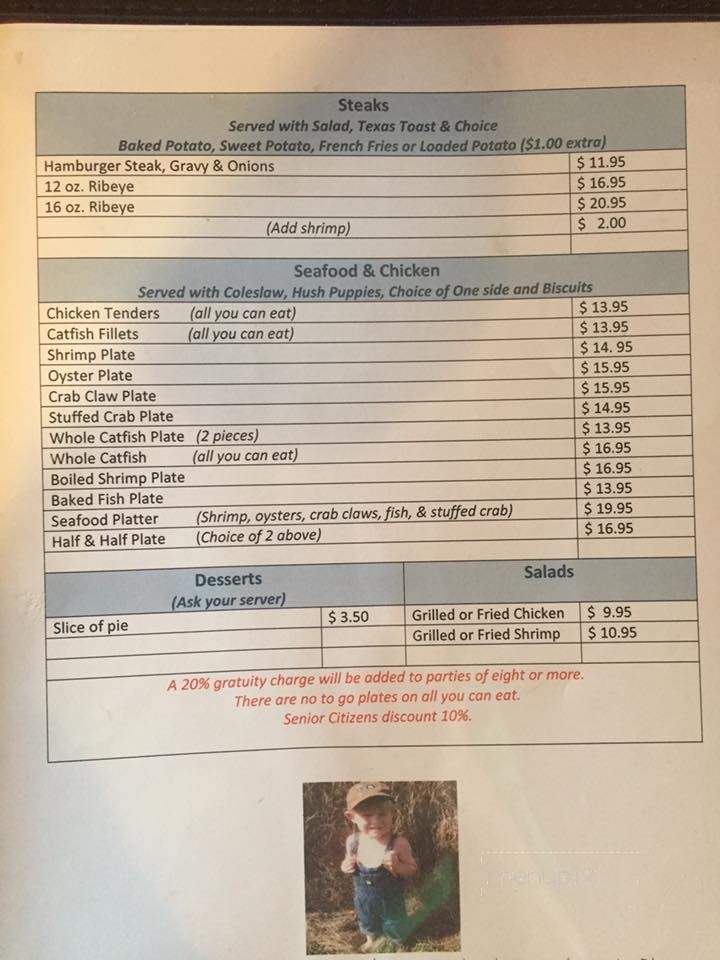 JR's Catfish House - Lucedale, MS menu_pic