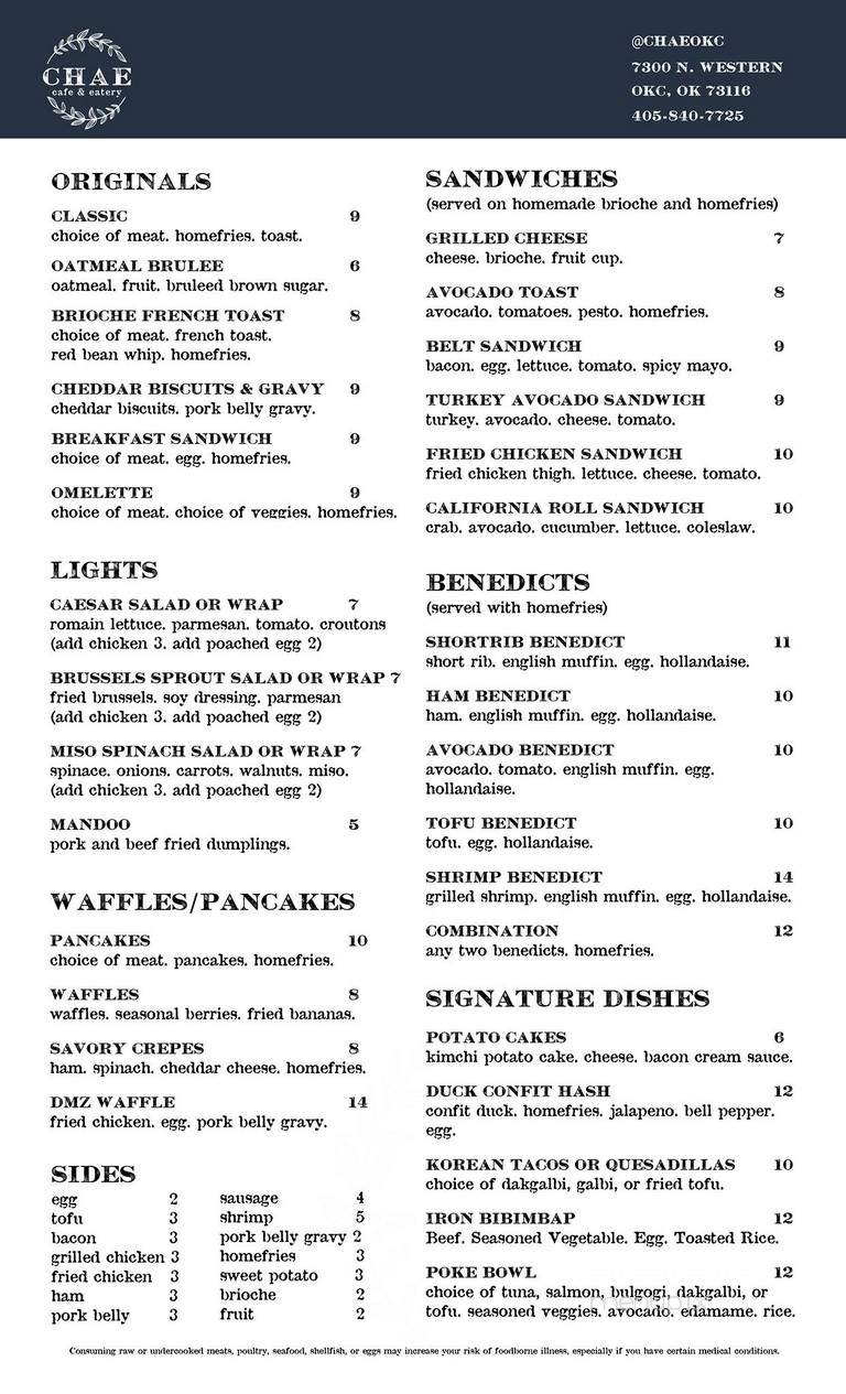 Chae Cafe & Bakery - Oklahoma City, OK menu_pic