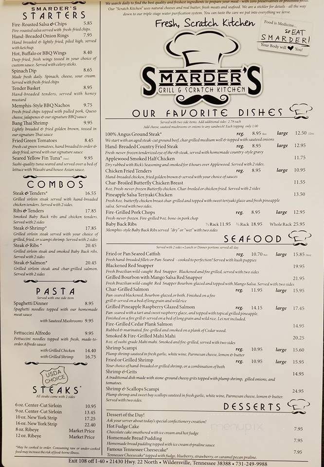 Smarder's Grill - Wildersville, TN menu_pic