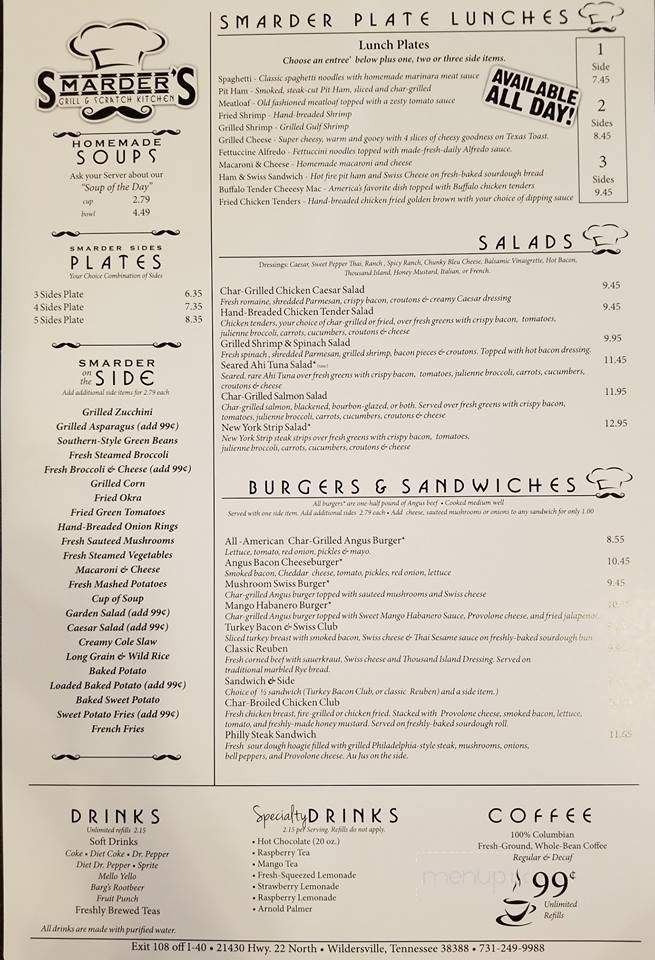 Smarder's Grill - Wildersville, TN menu_pic