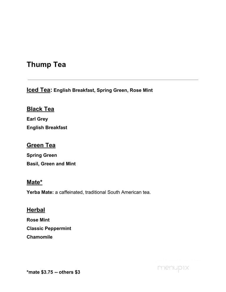 Thump Coffee - Denver, CO menu_pic