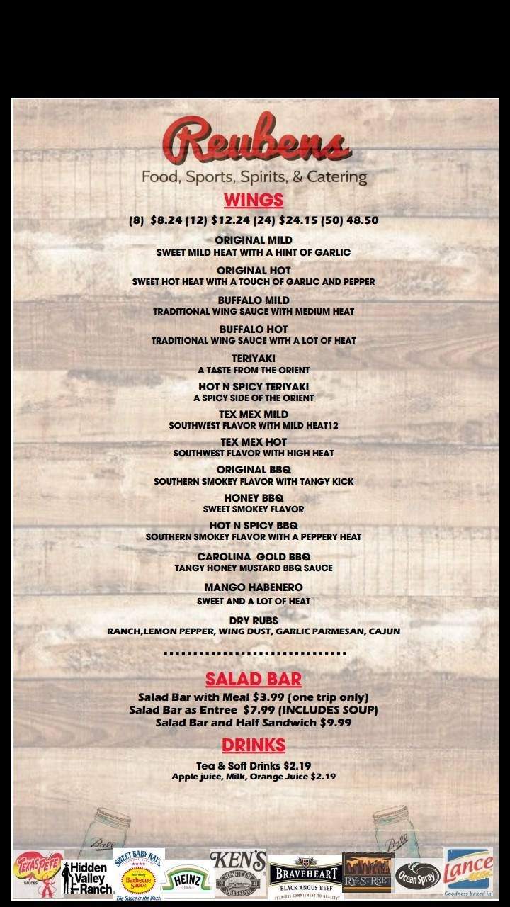 Reubens - Piedmont, SC menu_pic