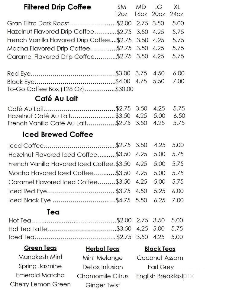 Periscope Coffee on John Street - New York, NY menu_pic
