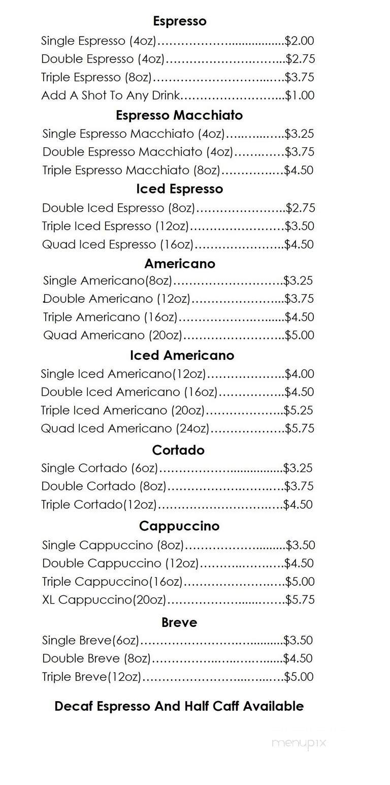 Periscope Coffee on John Street - New York, NY menu_pic