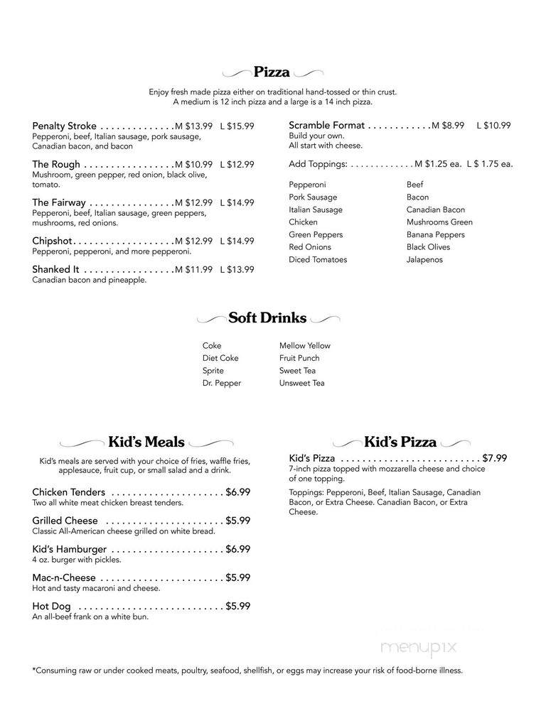 The Rivers Edge grill - Clarksville, TN menu_pic