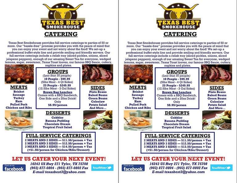 Texas Best Smokehouse - Dallas, TX menu_pic