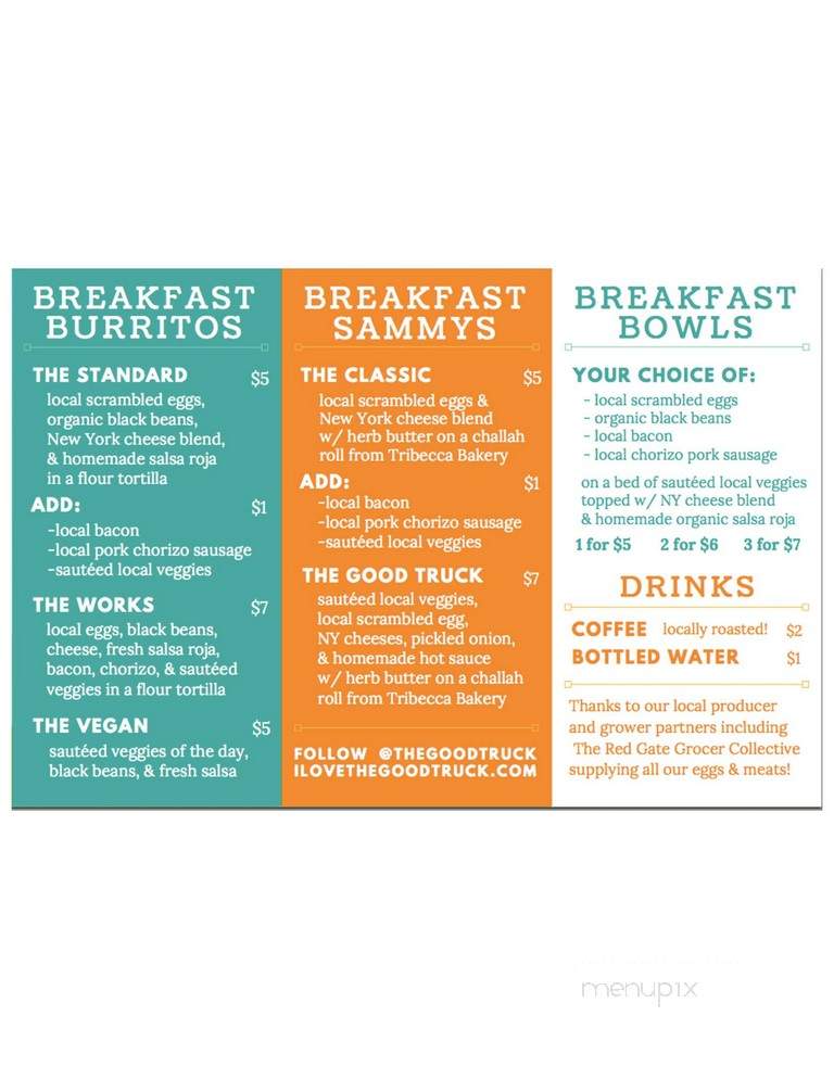 The Good Truck - Ithaca, NY menu_pic