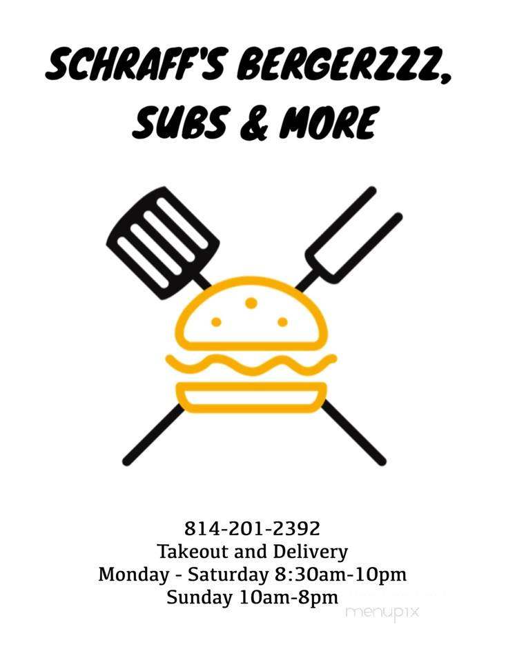 Schraff's Subs and Pizza Shop - Altoona, PA menu_pic