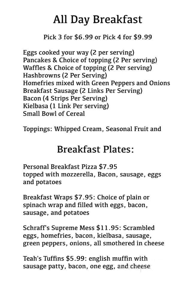 Schraff's Subs and Pizza Shop - Altoona, PA menu_pic