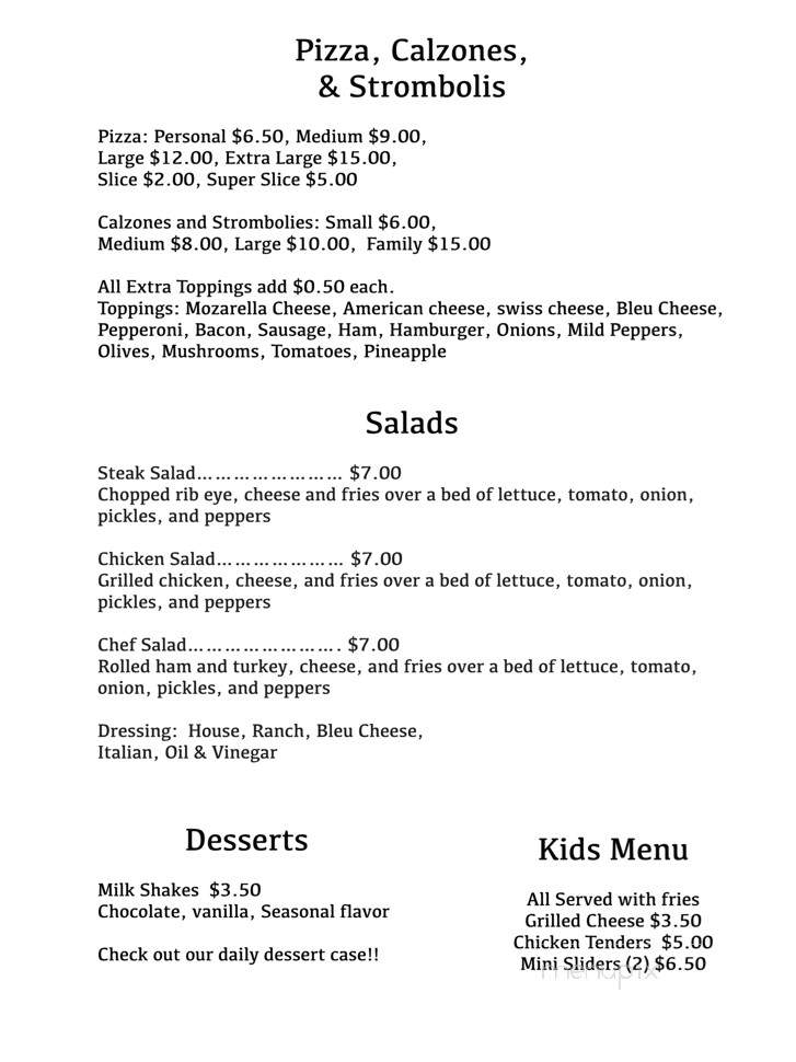 Schraff's Subs and Pizza Shop - Altoona, PA menu_pic