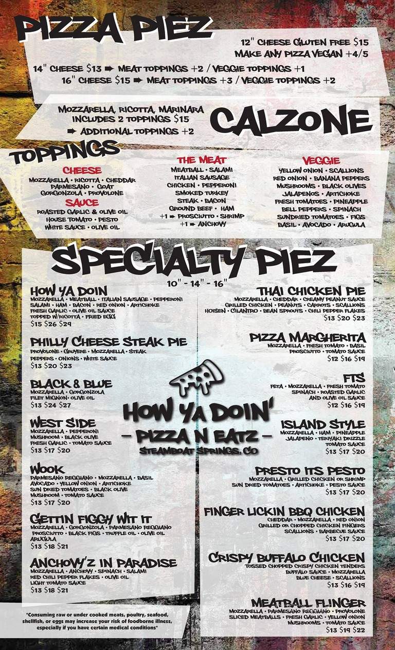 How Ya Doin' Pizza N Eatz - Steamboat Springs, CO
