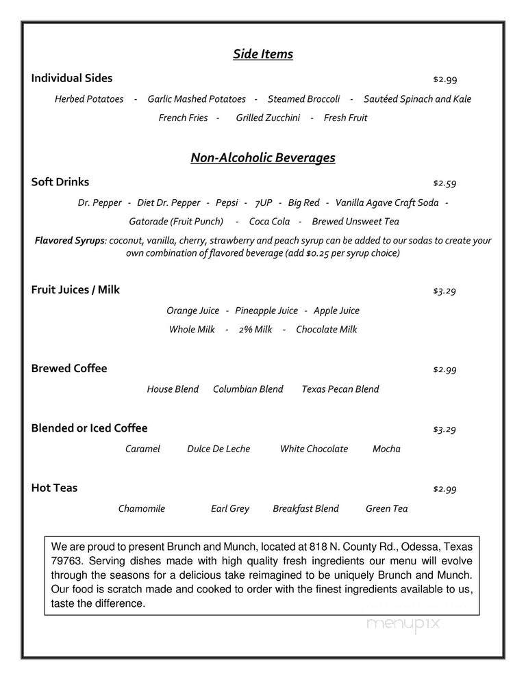 Brunch and Munch Eatery And Creperie - Odessa, TX menu_pic