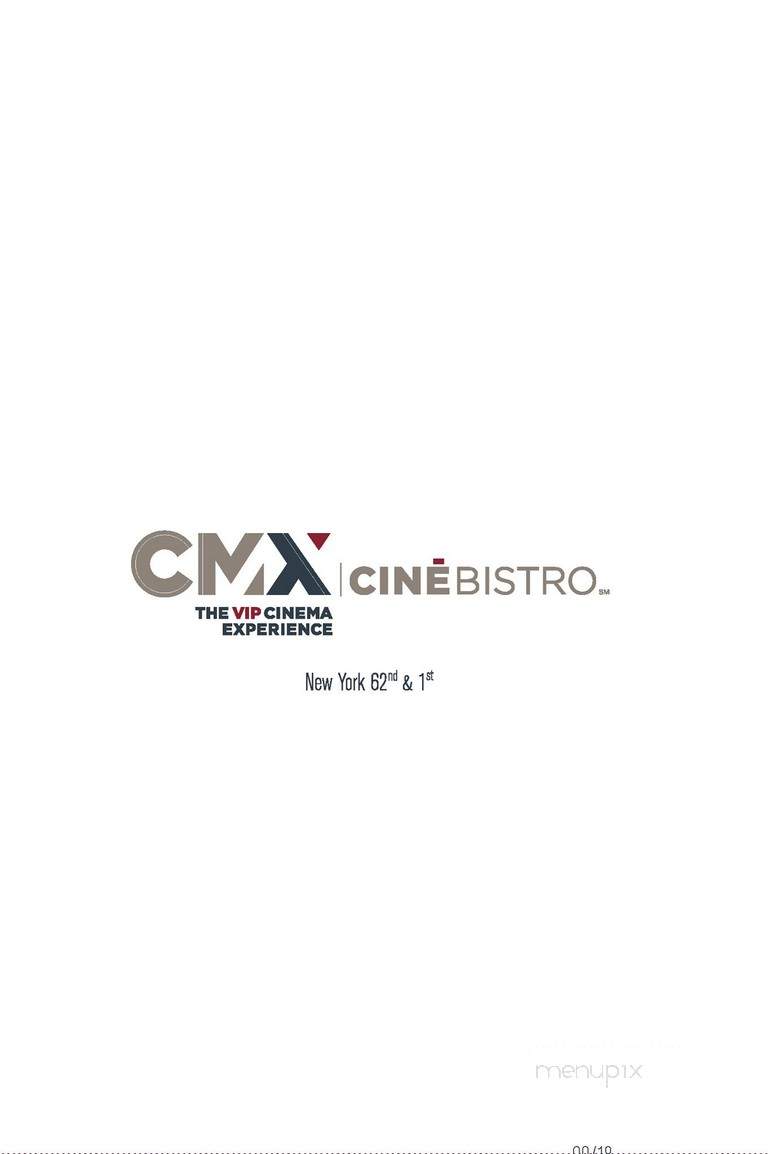 CMX CineBistro - New York, NY menu_pic