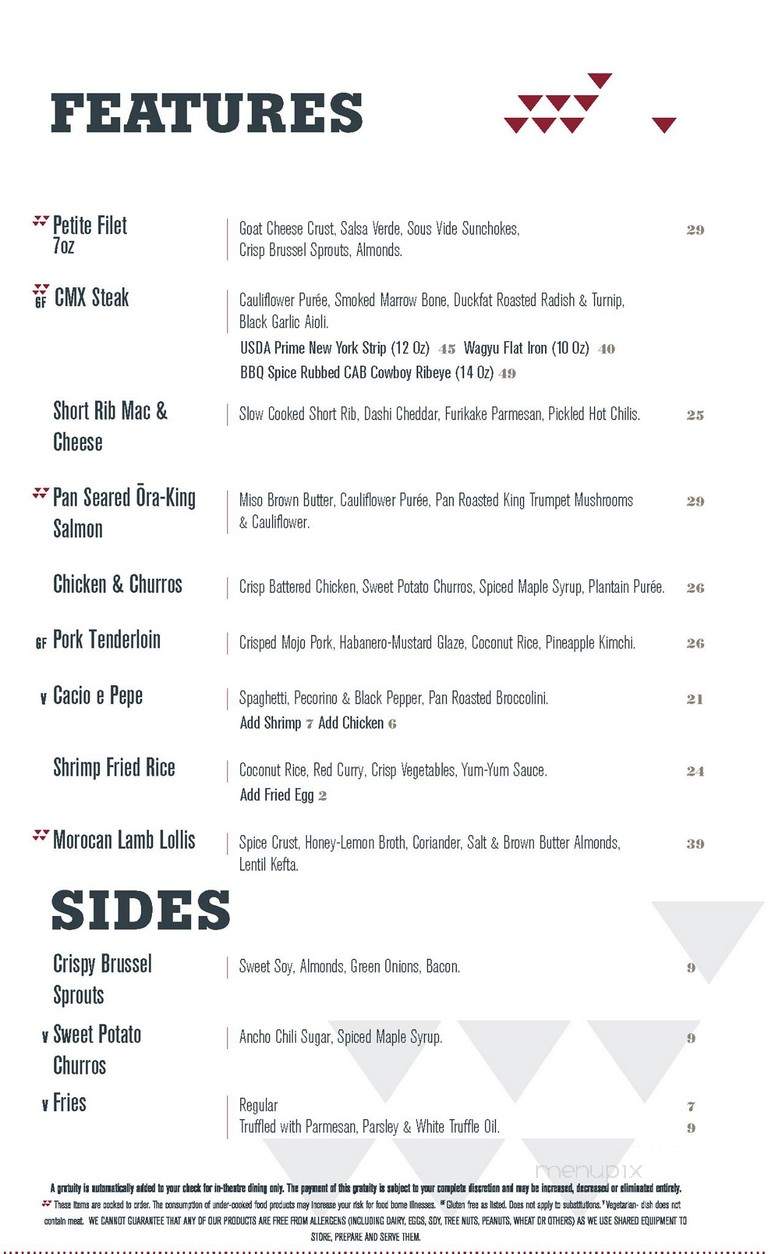 CMX CineBistro - New York, NY menu_pic