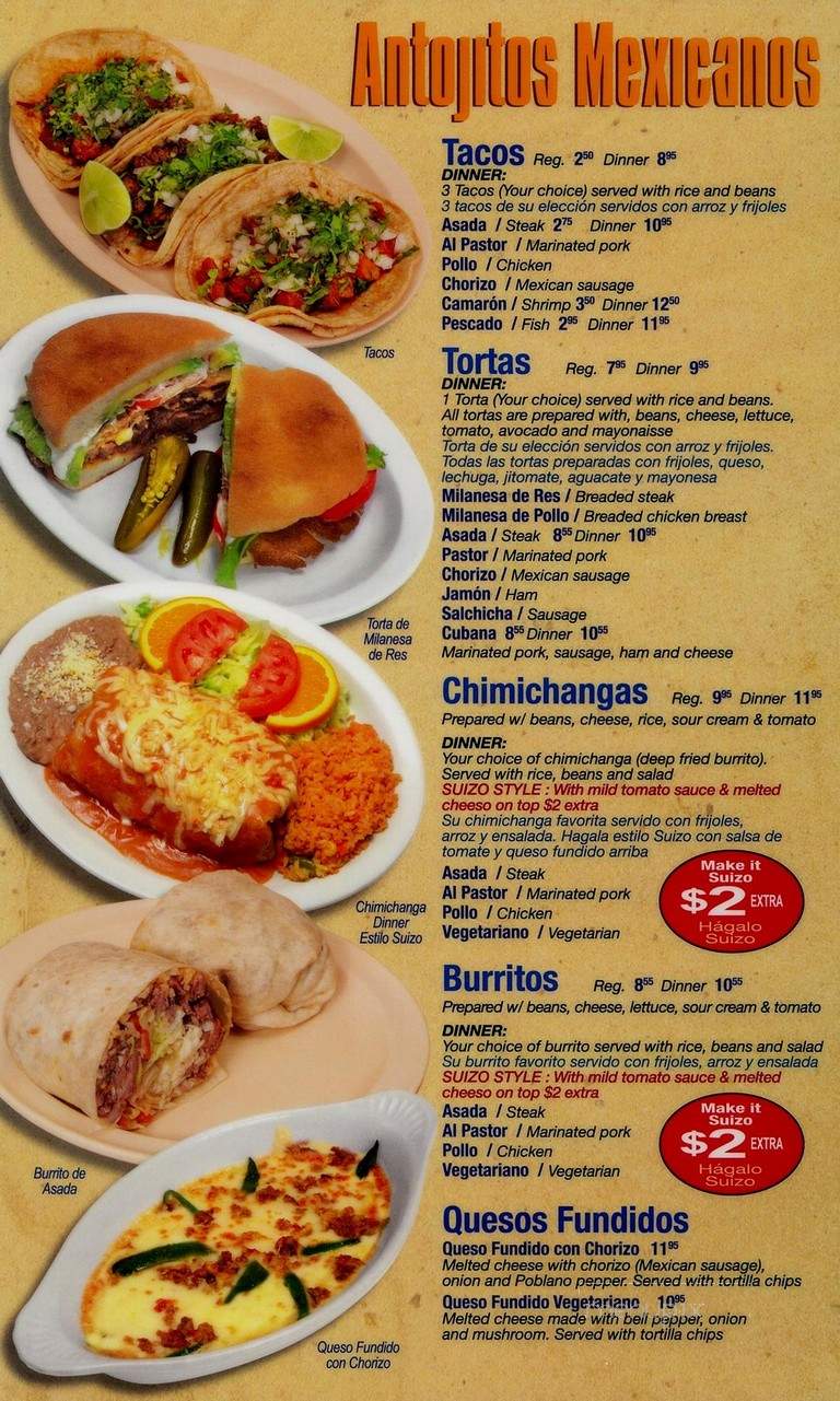 ZOCALO Bar & Grill - Carpentersville, IL menu_pic