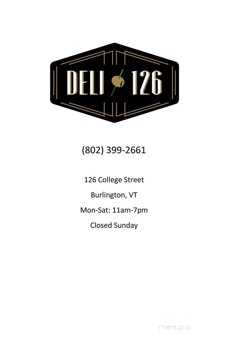 Deli 126 - Burlington, VT