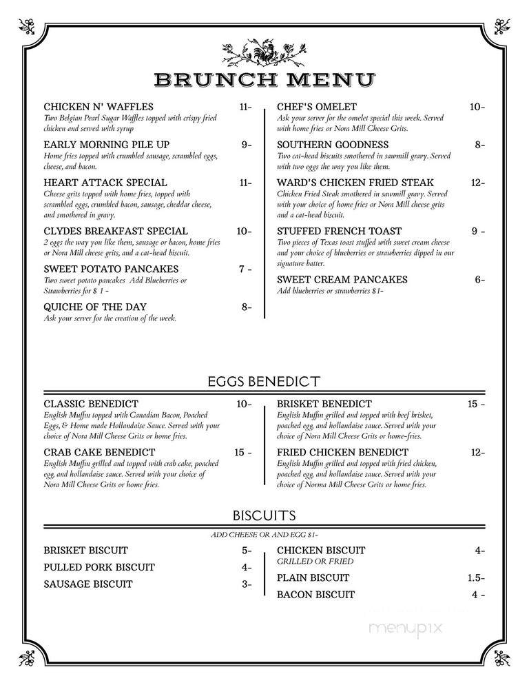 Clyde's Table and Tavern - Cleveland, GA menu_pic