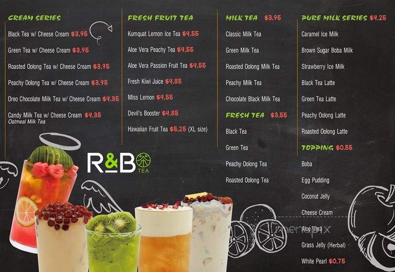 R&B Tea Bolsa - Westminster, CA menu_pic