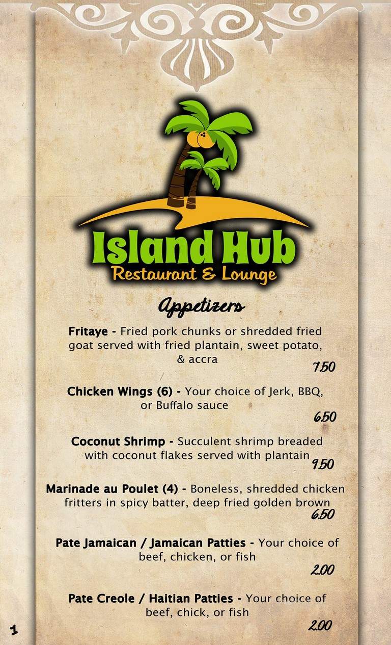 Island Cuisine - Charlotte, NC menu_pic