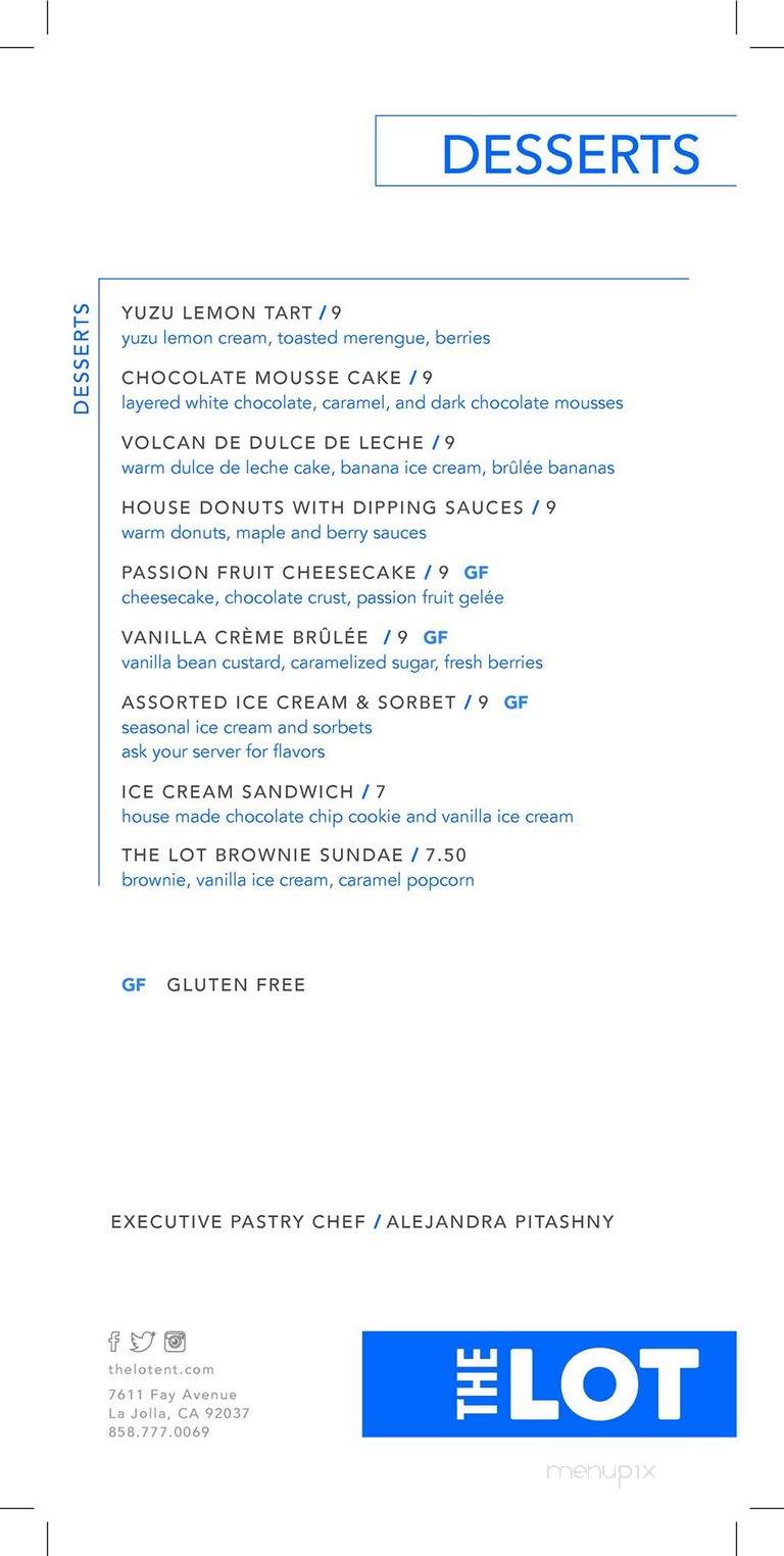 The Lot City Center - San Ramon, CA menu_pic
