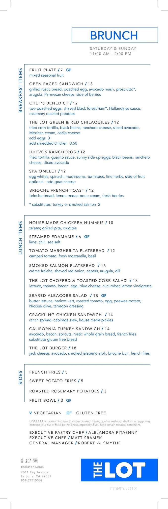 The Lot City Center - San Ramon, CA menu_pic