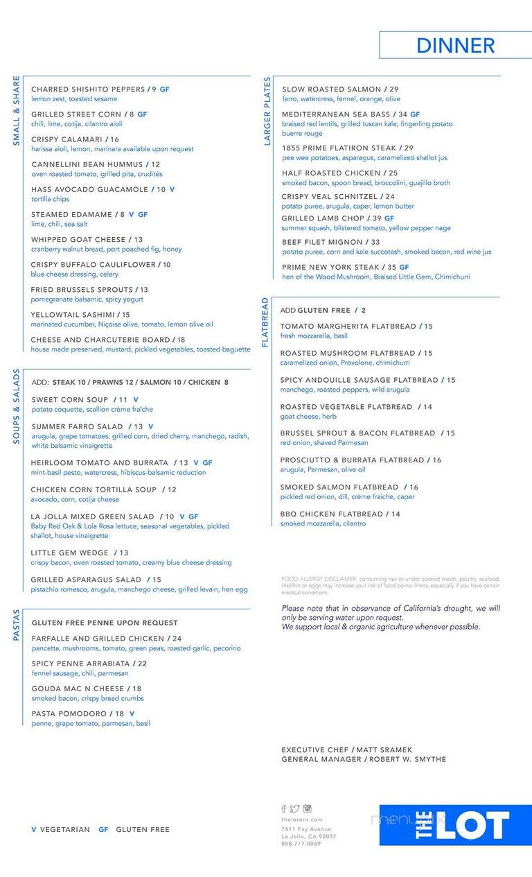 The Lot City Center - San Ramon, CA menu_pic