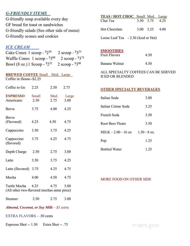Carasim Coffee Shop - Jordan, MN menu_pic