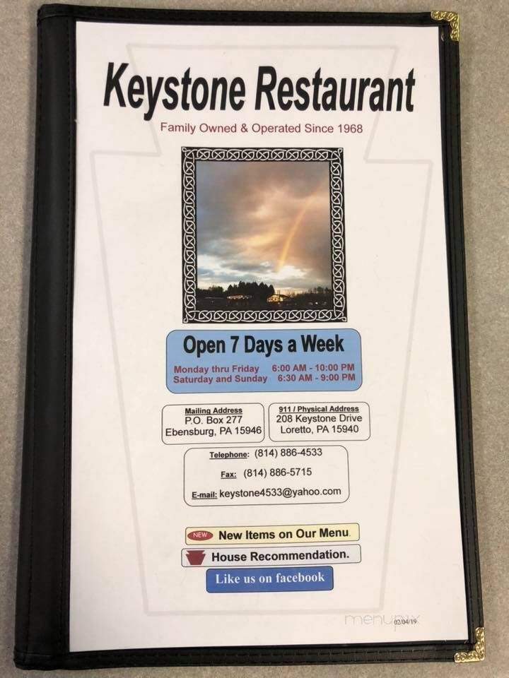 Keystone Restaurant & Truck Stop - Loretto, PA menu_pic