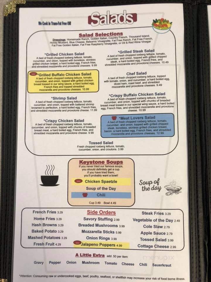 Keystone Restaurant & Truck Stop - Loretto, PA menu_pic