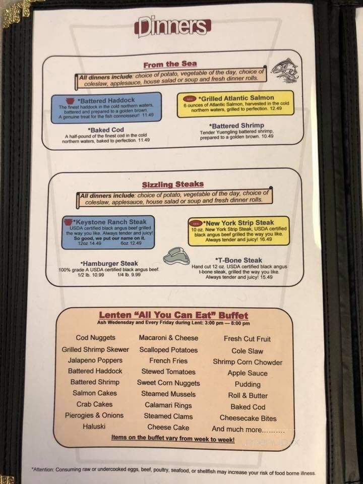 Keystone Restaurant & Truck Stop - Loretto, PA menu_pic