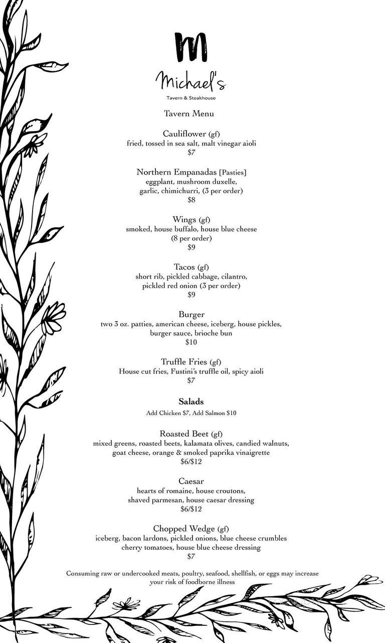 Michael's Tavern & Steakhouse - Indian River, MI menu_pic