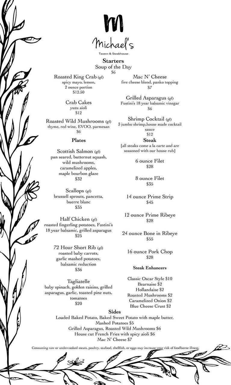 Michael's Tavern & Steakhouse - Indian River, MI menu_pic