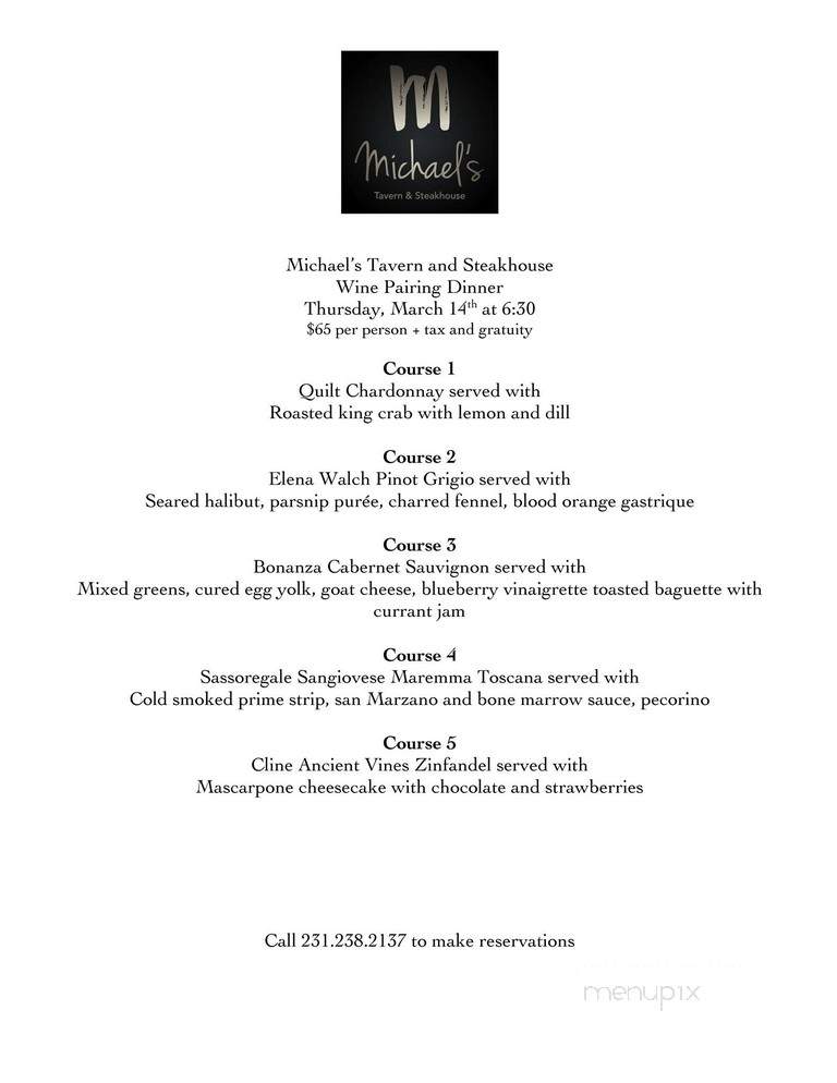 Michael's Tavern & Steakhouse - Indian River, MI menu_pic