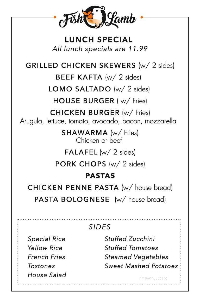 Fish and Lamb - Coral Gables, FL menu_pic