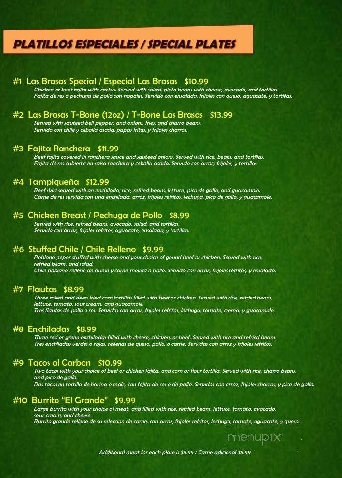 Las Brasas Taqueria - Pasadena, TX menu_pic