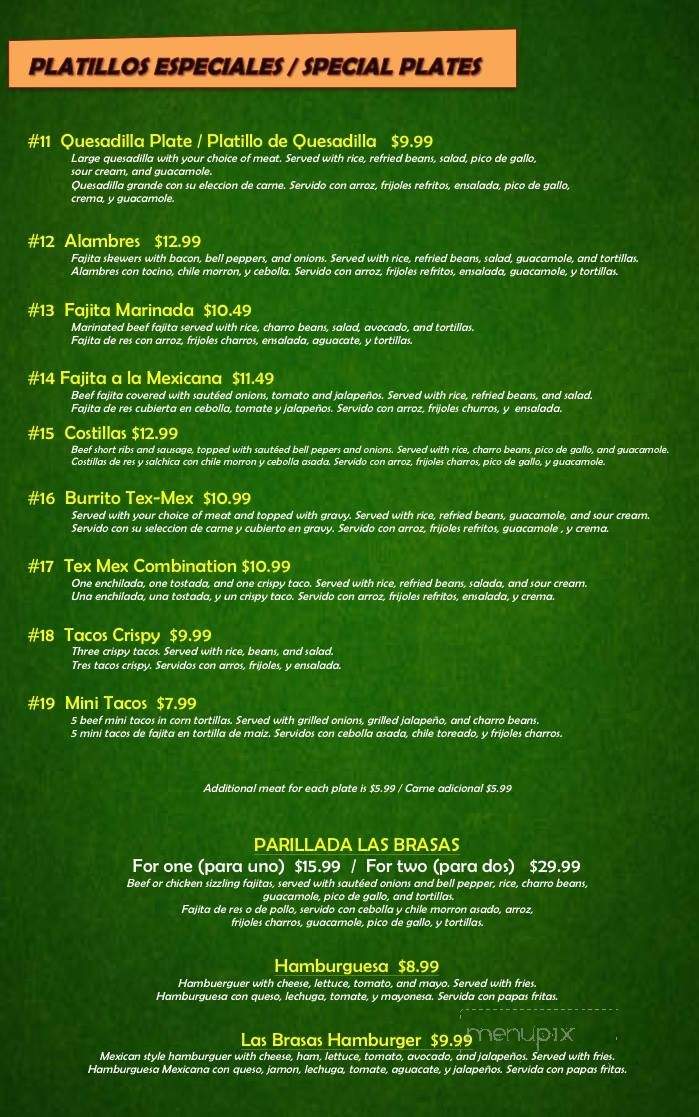Las Brasas Taqueria - Pasadena, TX menu_pic