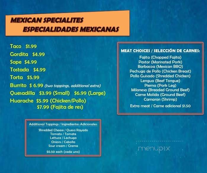 Las Brasas Taqueria - Pasadena, TX menu_pic